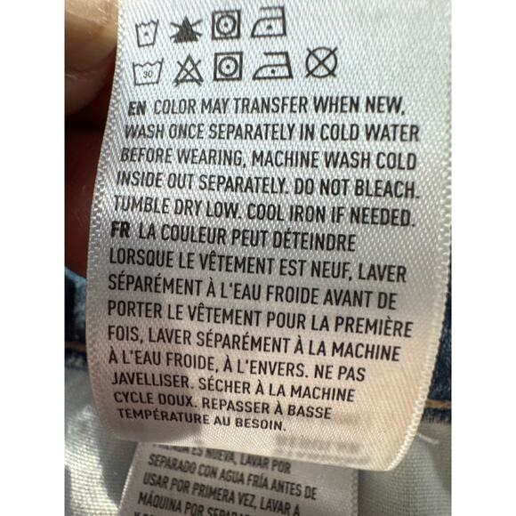 American Eagle Y2K Super High-Rise Wide Leg Baggy Jeans Size 8 Distressed Hem - Picture 10 of 10